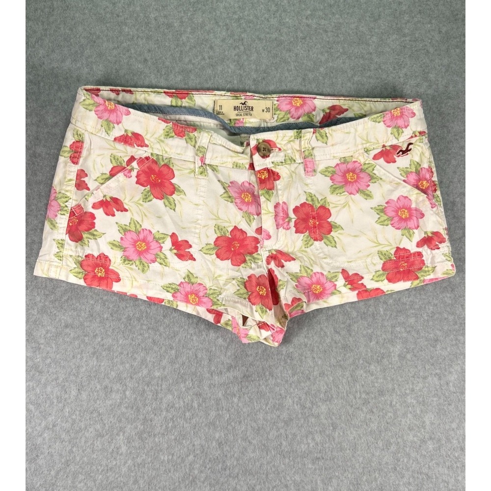 Hollister Chino Shorts Womens 11 Multicolor Floral Cotton Socal Stretch Outdoor